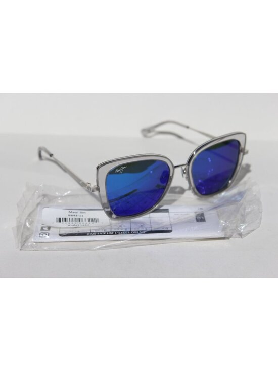MAUI JIM Violet Lake POLARIZED Sunglasses Silver Titanium/Blue Mirror NEW Japan main image 6